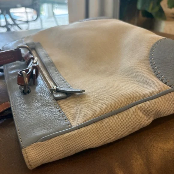 Prada Selleria Canvas Leather Tote linen and pastel Blue - Picture 5 of 9